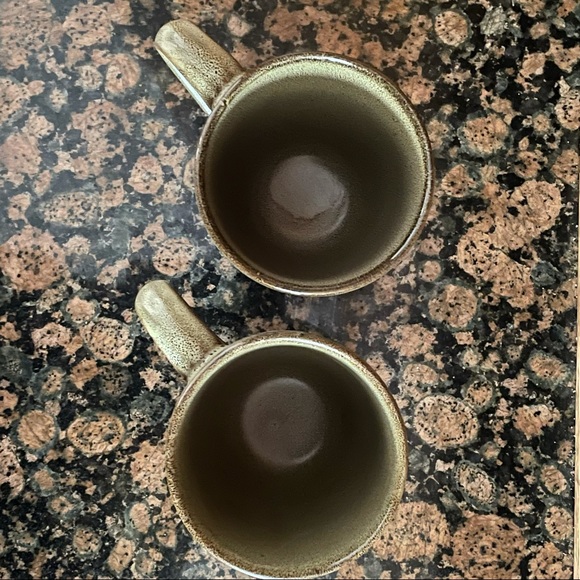 Pier 1 Coffee Mugs Speckled Floral Stoneware (2) - Picture 3 of 3